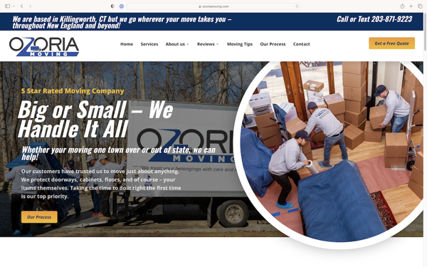 Ozoria Moving website